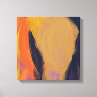 Face - Purple and Orange Abstract Art Canvas Print