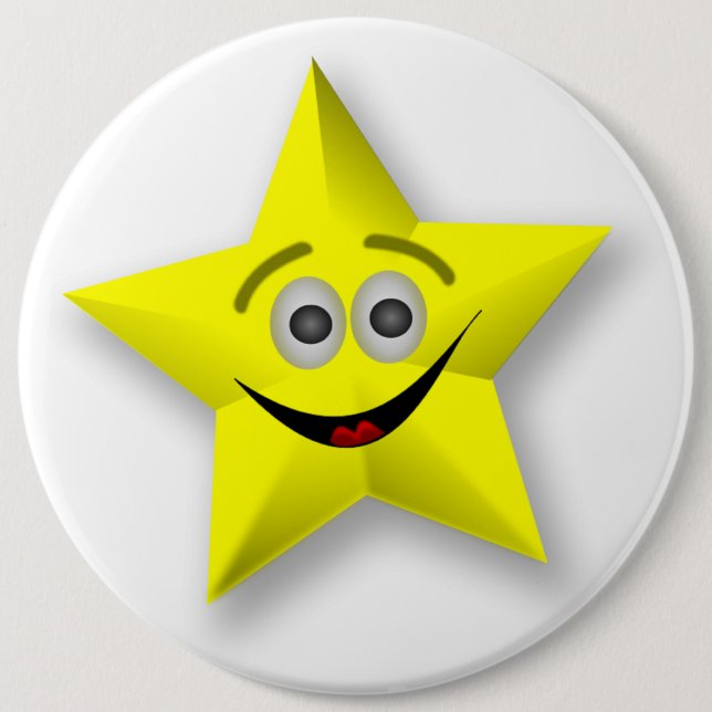 FACE STAR 6 CM ROUND BADGE (Front)