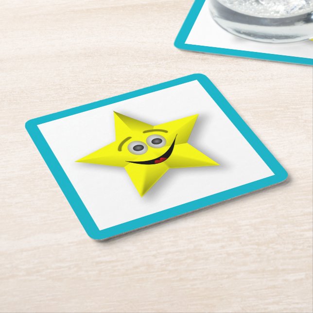 FACE STAR SQUARE PAPER COASTER (Angled)