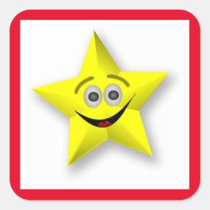 FACE STAR SQUARE STICKER