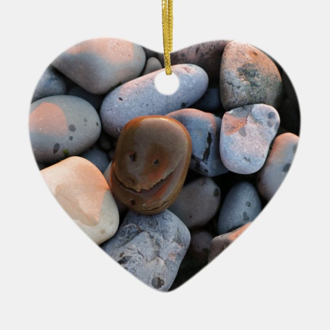 Face Stone Ceramic Tree Decoration (Front)
