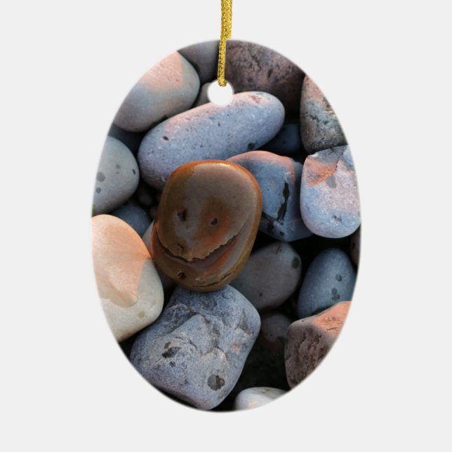 Face Stone Ceramic Tree Decoration (Front)