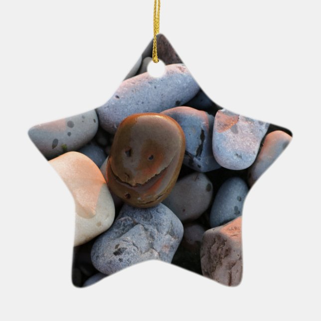 Face Stone Ceramic Tree Decoration (Front)
