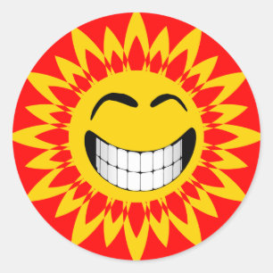 FACE SUNSHINE CLASSIC ROUND STICKER