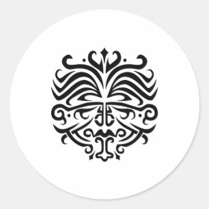Face Tattoo Classic Round Sticker