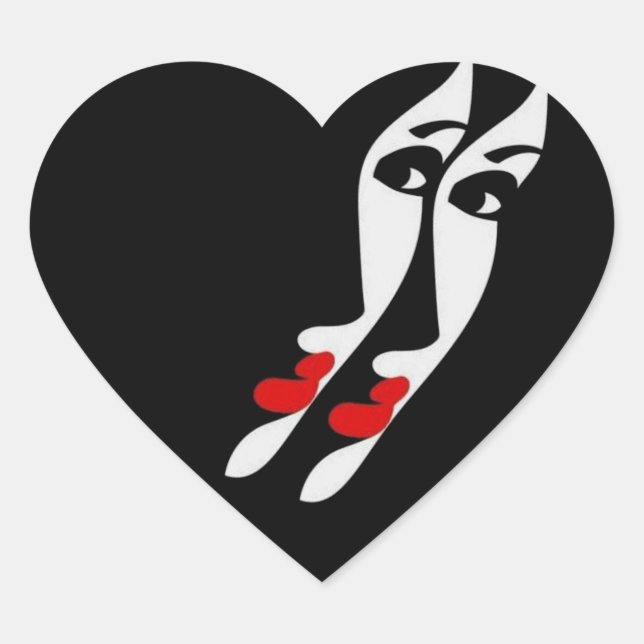 face  the mirror of a person heart sticker (Front)