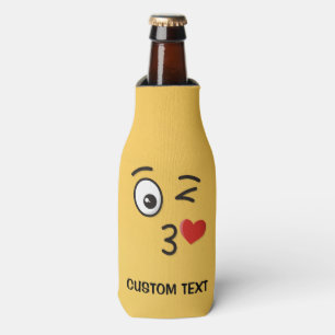 Face Throwing a Kiss Bottle Cooler