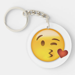 Face Throwing A Kiss Emoji Key Ring