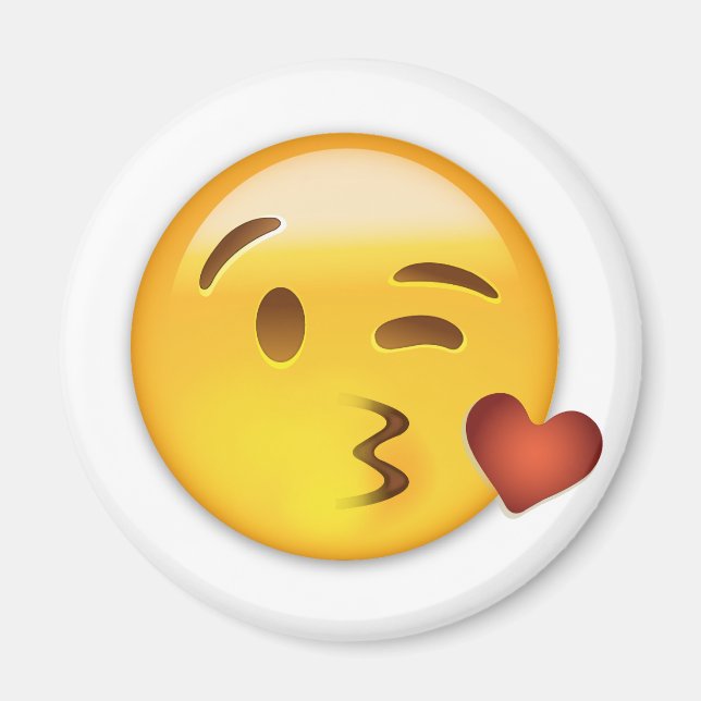 Face Throwing A Kiss Emoji Magnet (Front)