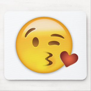 Face Throwing A Kiss Emoji Mouse Mat