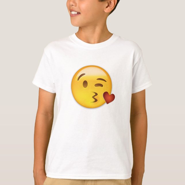 Face Throwing A Kiss Emoji T-Shirt (Front)