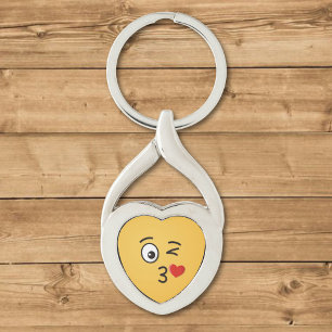 Face Throwing a Kiss Key Ring