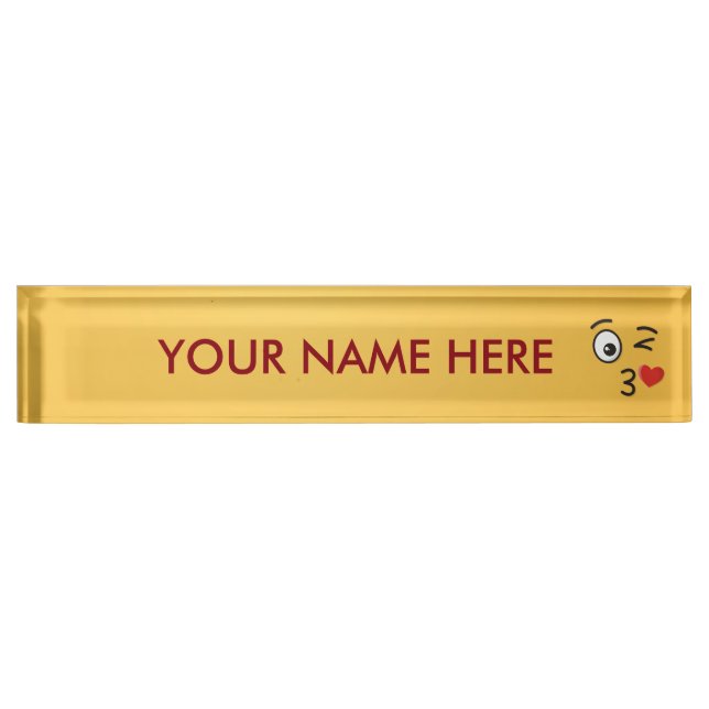Face Throwing a Kiss Nameplate (Front)