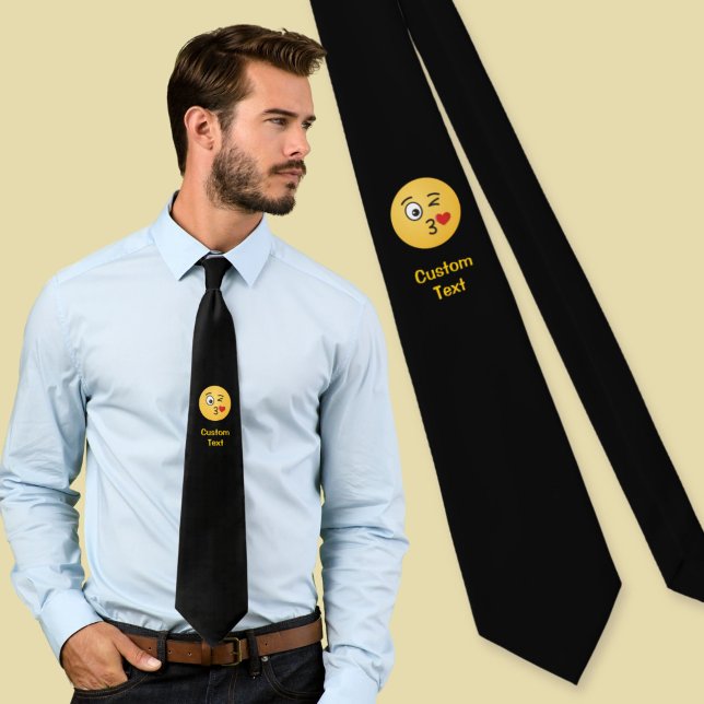 Face Throwing a Kiss Neck Tie (Creator Uploaded)