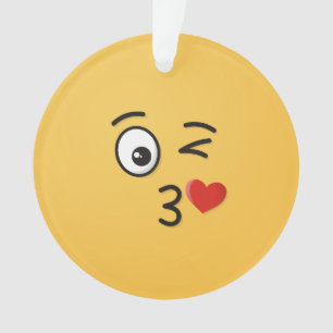Face Throwing a Kiss Ornament