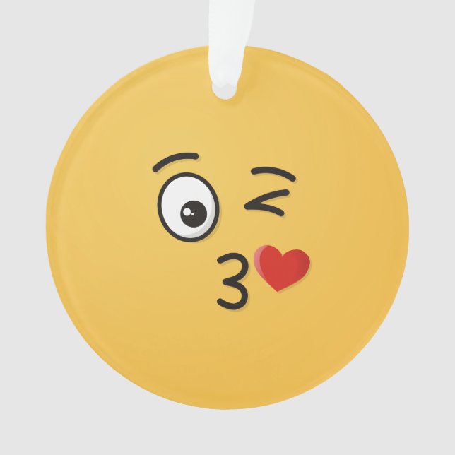 Face Throwing a Kiss Ornament (Front)