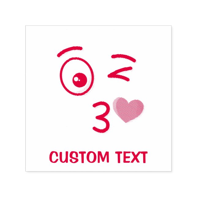Face Throwing a Kiss Self-inking Stamp (Design)