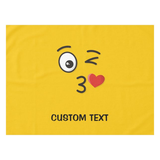 Face Throwing a Kiss Tablecloth (Front (Horizontal))