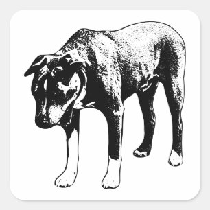 Face to Face – Big Yawn Linework Square Sticker