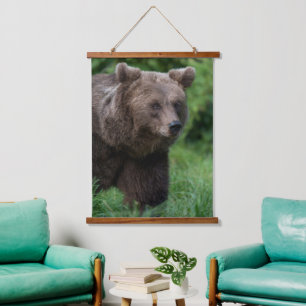 Face to Face with a Grizzly Hanging Tapestry