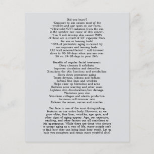 FACE TREATMENTS Beauty Salon 4.5"x5.6" Flyer