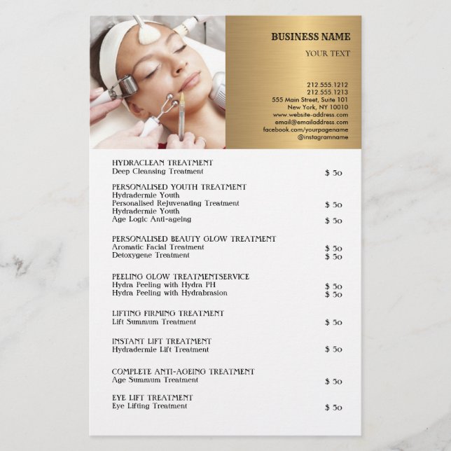 FACE TREATMENTS Beauty Salon flyer (Front)