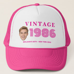 Face Vintage  40th 50th 60th 70th Birthday Party Trucker Hat