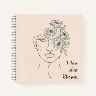 Face with Blooming Flowers Notebook