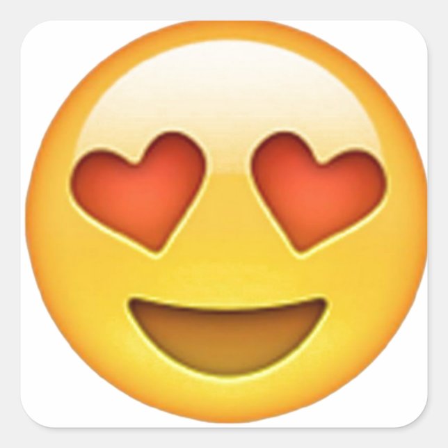 Face with heart shaped eyes emoji sticker (Front)