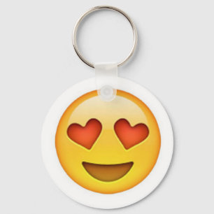 Face with heart shaped eyes emoji sticker key ring
