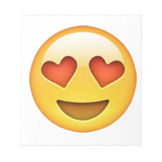 Face with heart shaped eyes emoji sticker notepad