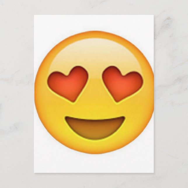 Face with heart shaped eyes emoji sticker postcard (Front)