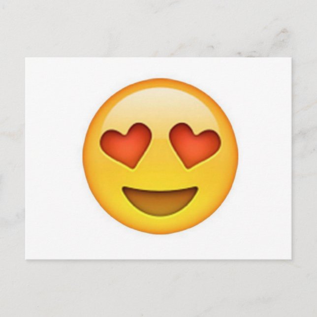 Face with heart shaped eyes emoji sticker postcard (Front)
