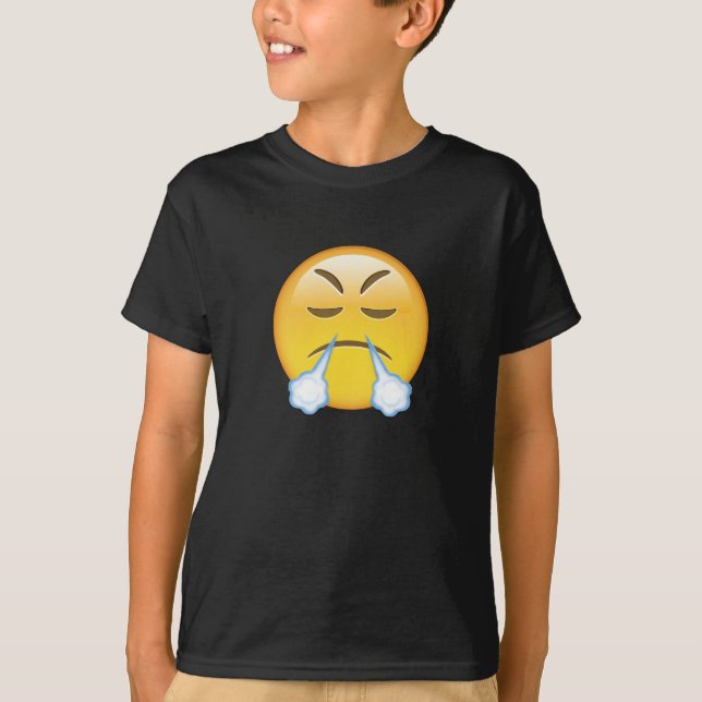 Face With Look Of Triumph Emoji T-Shirt (Front)