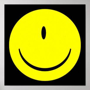 Face With One Eye Funny Sign Poster