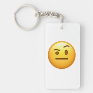 Face With One Eyebrow Raised - Emoji Key Ring