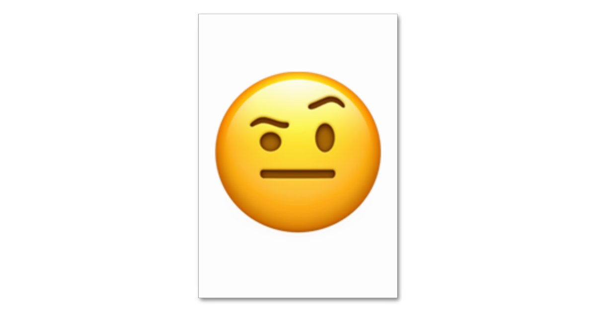 Face With One Eyebrow Raised Emoji Table Number Zazzle