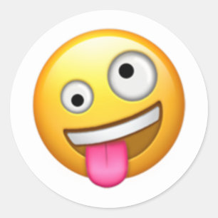 Face With One Large and One Small Eye - Emoji Classic Round Sticker