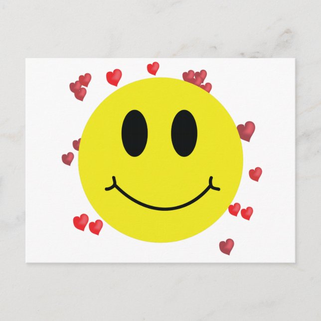 Face with Red Hearts Postcard (Front)