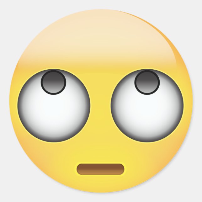 Face With Rolling Eyes Emoji Classic Round Sticker (Front)