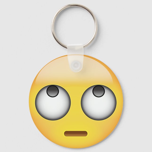 Face With Rolling Eyes Emoji Key Ring (Front)