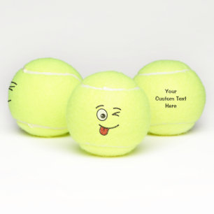 Face with Stuck-Out Tongue and Winking Eye Tennis Balls