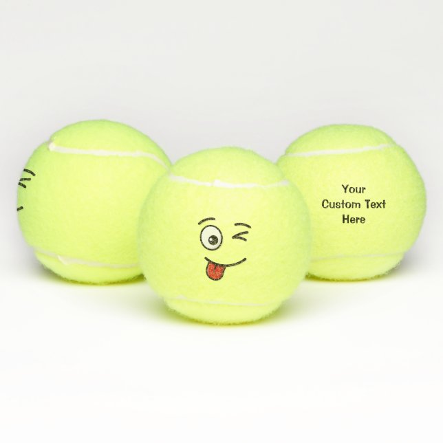 Face with Stuck-Out Tongue and Winking Eye Tennis Balls (Multi)