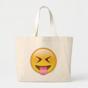 Face With Stuck Out Tongue & Tightly Closed Eyes Large Tote Bag