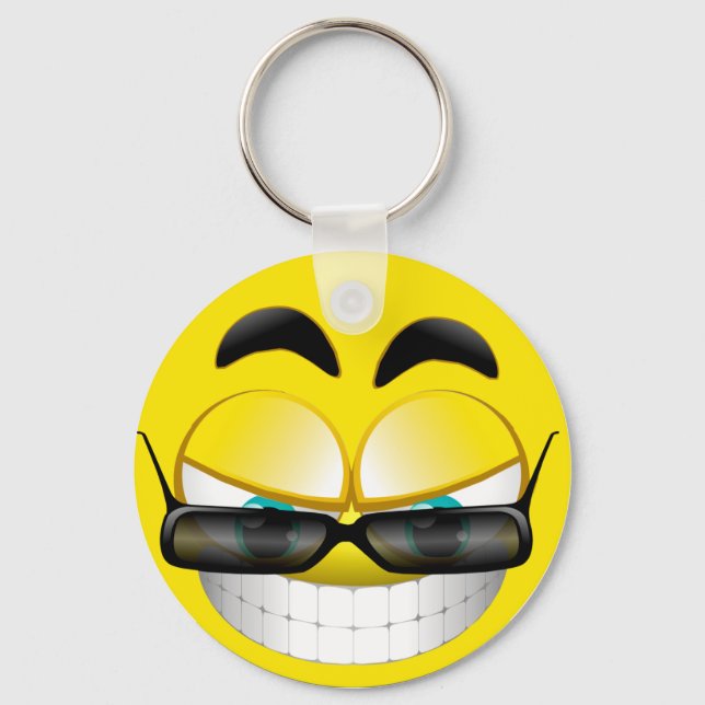 FACE WITH SUNSHADES KEY RING (Front)