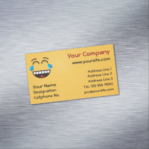 Face With Tears of Joy Magnetic Business Card