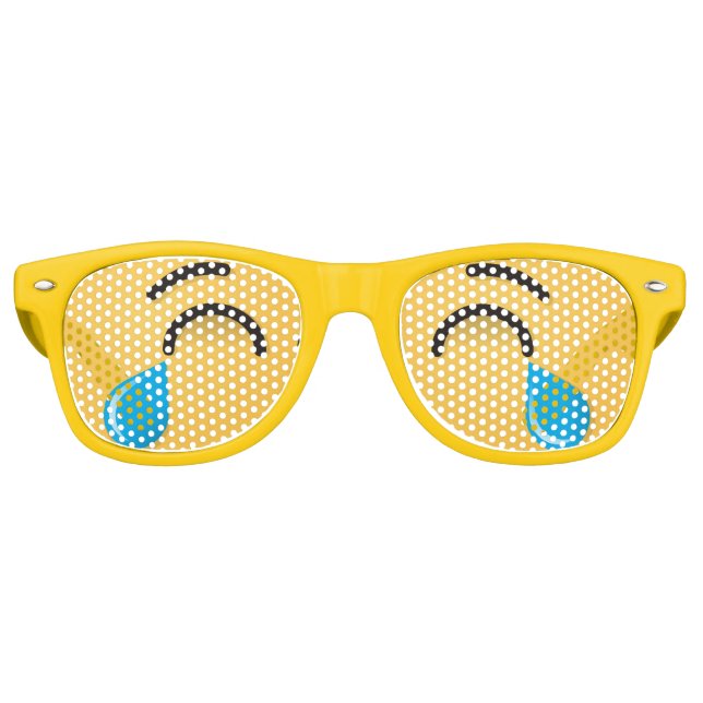 Face With Tears of Joy Retro Sunglasses (Front)