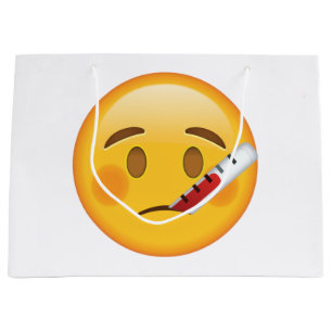 Face With Thermometer - Emoji Large Gift Bag