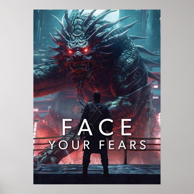 Face Your Fears - Warrior vs Dragon - Success Poster (Front)