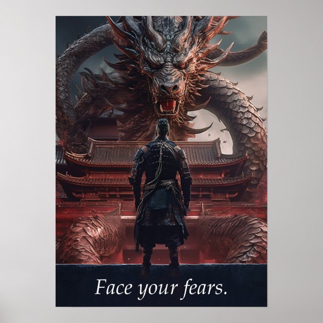 Face Your Fears - Warrior vs Dragon - Success Poster (Front)